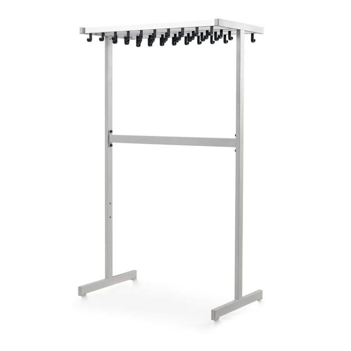 Stojak na odzież QUARTZ, dwustronny, 1700x1000x600 mm, aluminium