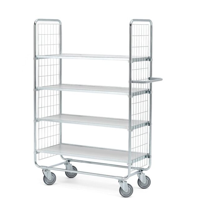 Wózek CRAFT z półkami, 4 półki, 200 kg, 1000x425x1565 mm