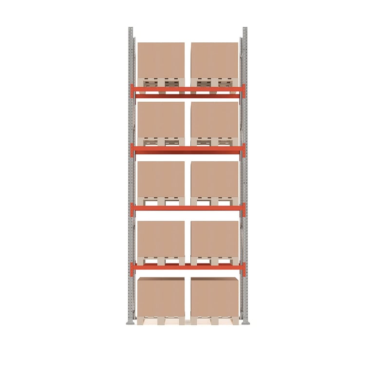 Regał paletowy ULTIMATE, moduł podstawowy, 5000x1850x1100 mm, 10 palet, 1000 kg/paleta