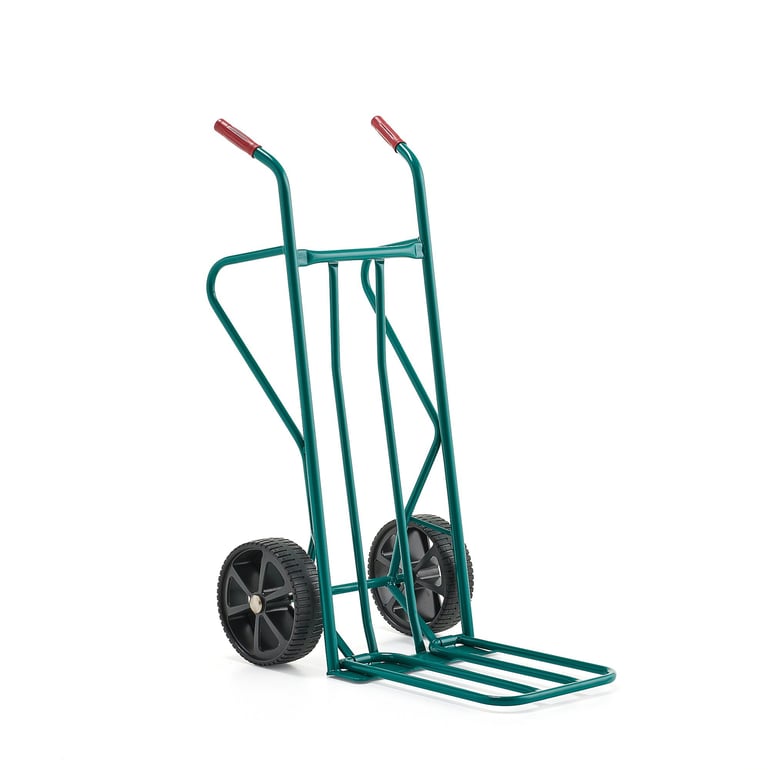 Wózek magazynowy DAVIS, 250 kg , koła odporne na przebicie, zielony