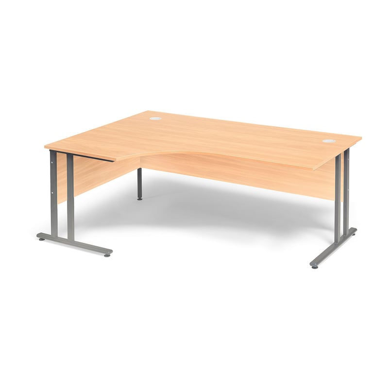 Biurko ergonomiczne FLEXUS, lewe, 1800x1200x720 mm, laminat, buk