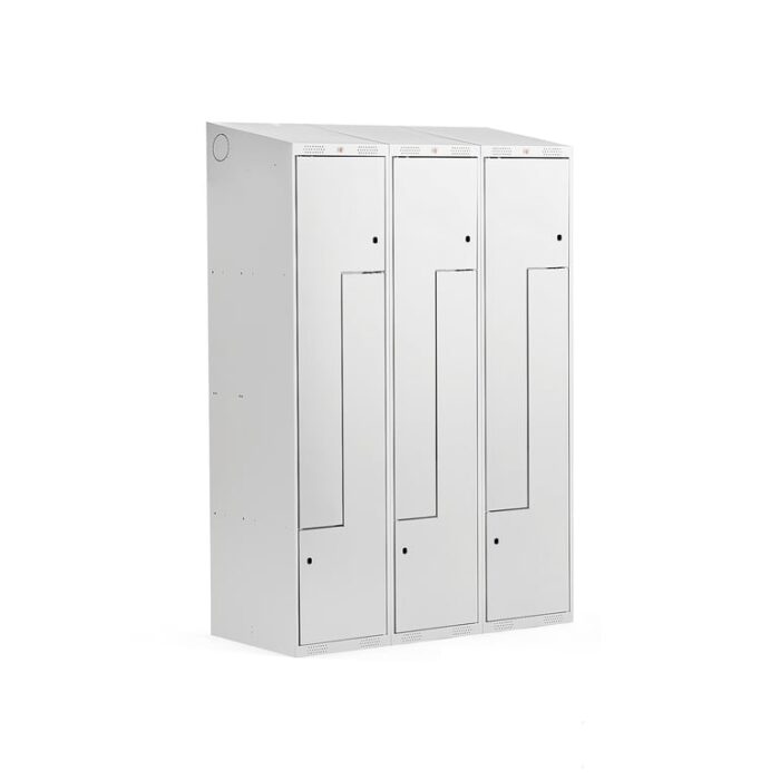 Szafa ubraniowa typu Z, CLASSIC, 3 moduły, 6 drzwi, 1900x1200x550 mm, szary