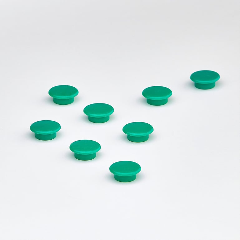 Magnesy, 8 szt., Ø 20 mm, zielony