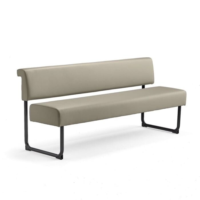 Sofa START, 1800 mm, eko-skóra, szary, czarny