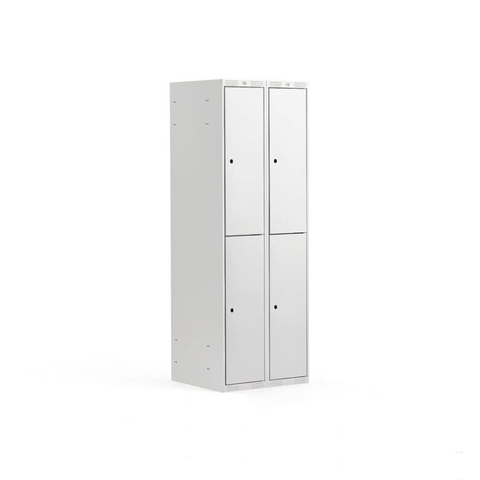 Szafa schowkowa CLASSIC, 2 schowki w pionie, 2 moduły, 1740x600x550 mm, szary