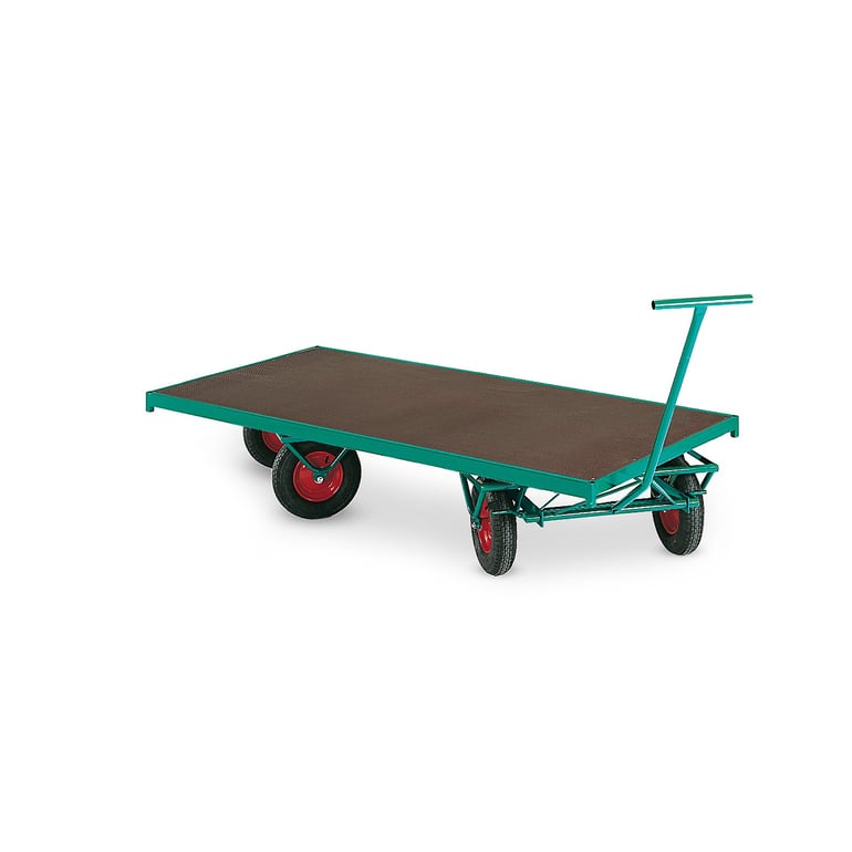 Wózek transportowy NIGEL, 4 koła sterujące, 1500 kg, 2000x1000x540 mm