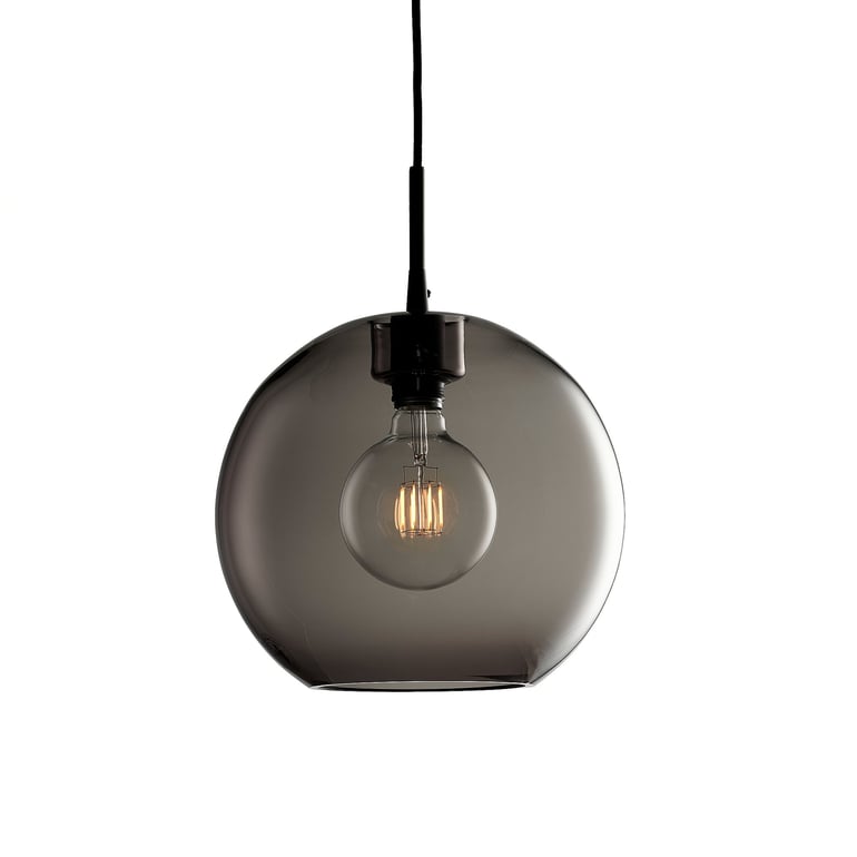 Szklana lampa sufitowa GLORIA, czarny, dymione szkło