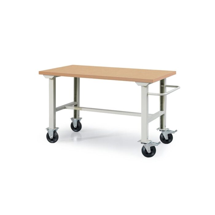 Mobilny stół warsztatowy ROBUST, 1500x800 mm, wzmacniany blat