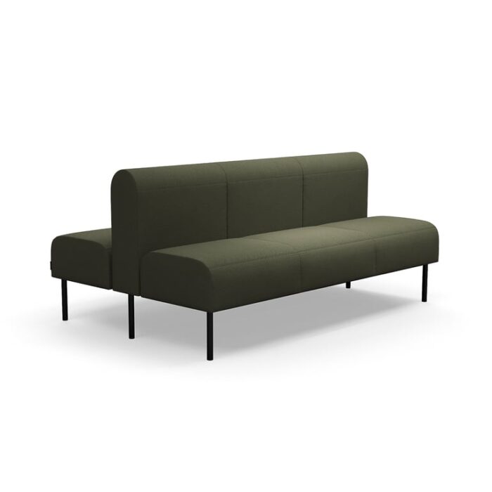 Sofa modułowa VARIETY, 3-osobowa, podwójna, tkanina Blues CSII, oliwkowy