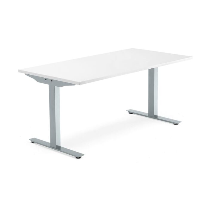 Biurko MODULUS, rama T, 1600x800 mm, srebrny, biały
