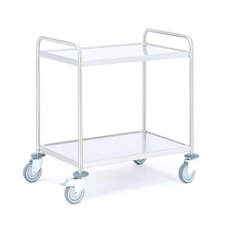 Wózek CONVOY, ze stali nierdzewnej, 100 kg, 2 półki, 800x520x900 mm