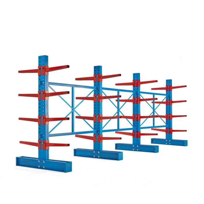 Regał wspornikowy EXPAND, 4 filary podwójne, 32 ramiona 600 mm, 16000 kg