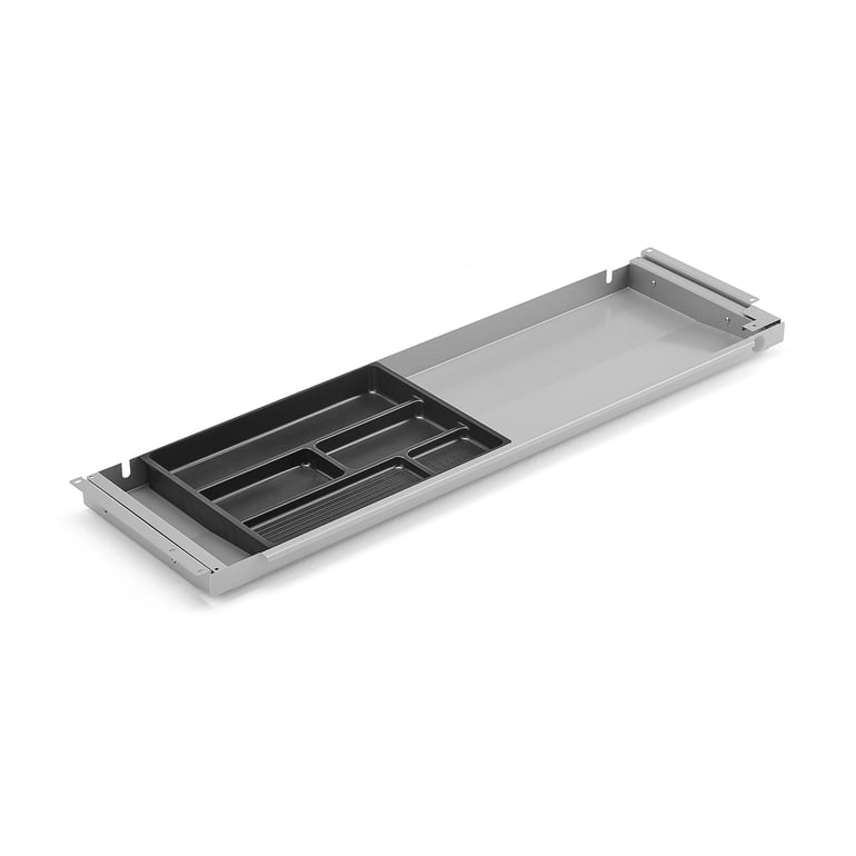 Szuflada podblatowa, 871x260x32 mm, szary aluminium