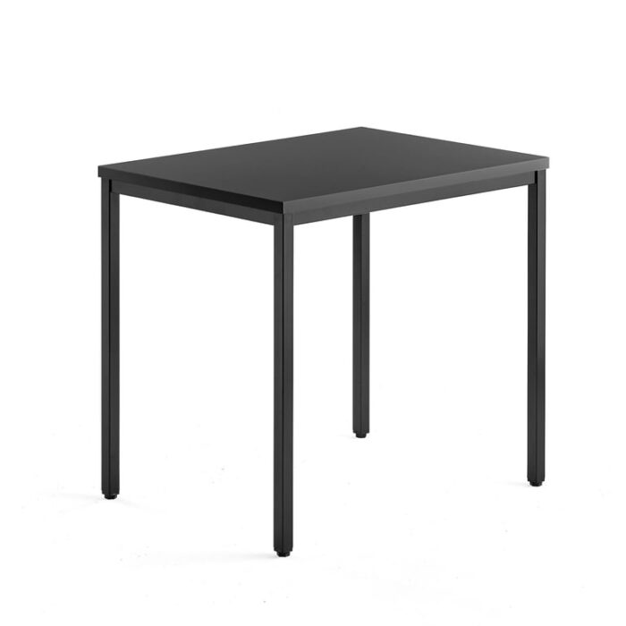 Biurko QBUS, 4 nogi, 800x600 mm, czarna rama, czarny