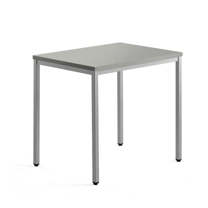 Biurko dostawka QBUS, 4 nogi, 800x600 mm, srebrny, jasnoszary