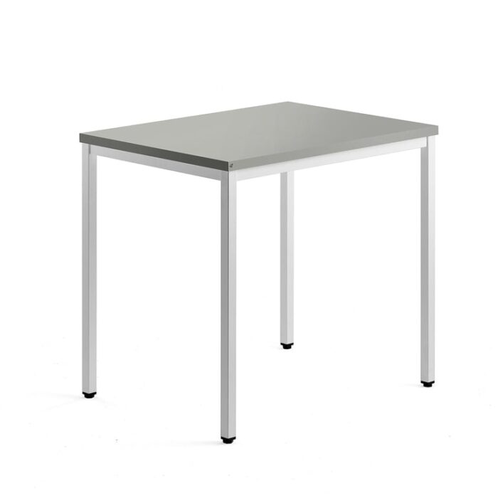 Biurko dostawka QBUS, 4 nogi, 800x600 mm, biały, jasnoszary