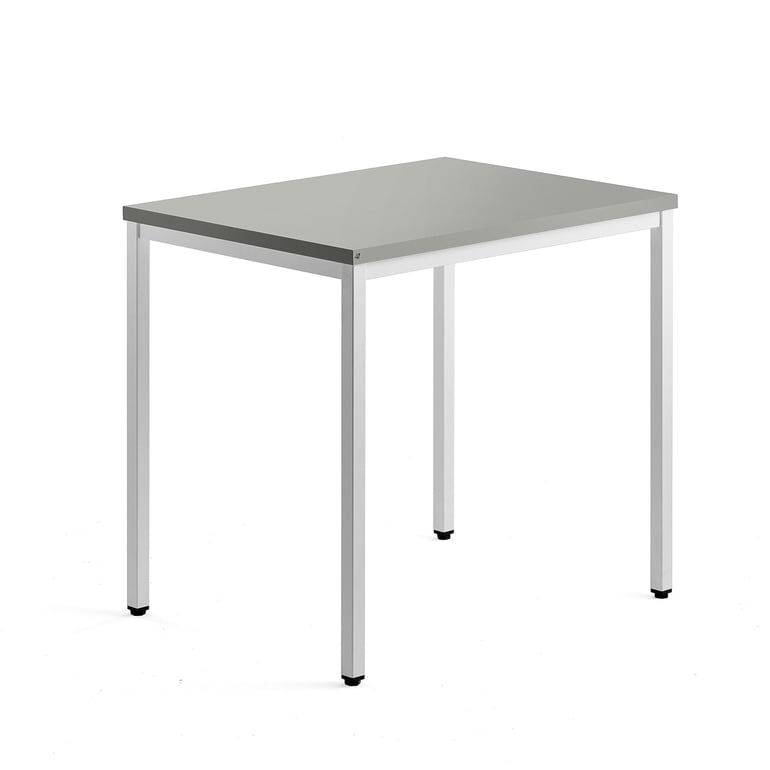 Biurko dostawka QBUS, 4 nogi, 800x600 mm, biały, jasnoszary