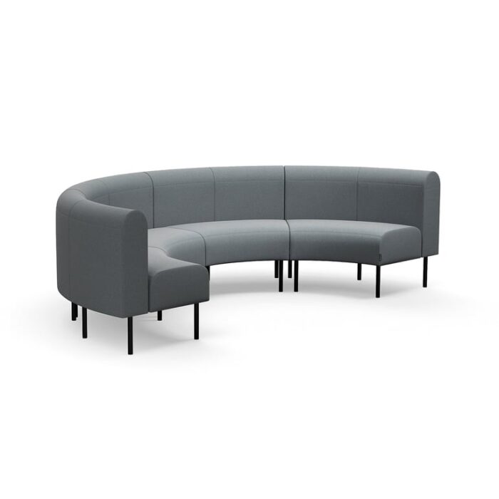 Sofa VARIETY, półokrągła do wewnątrz, tkanina Pod CS, srebrnoszary