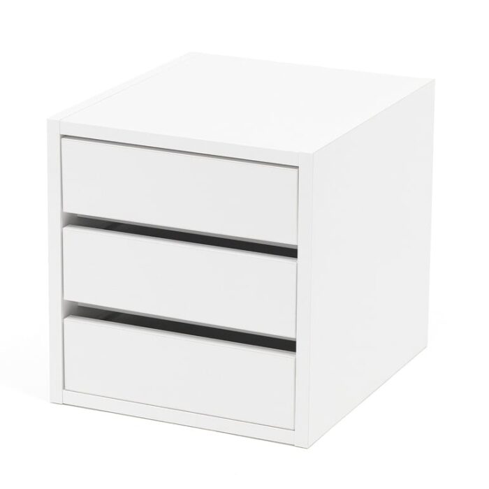 Wkład z 3 szufladami FLEXUS/NOMAD, 375x360x410 mm, biały