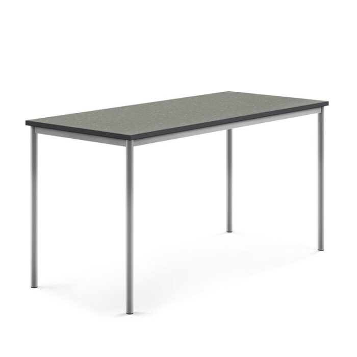 Stół SONITUS, 1800x800x900 mm, ciemnoszare linoleum, szary aluminium