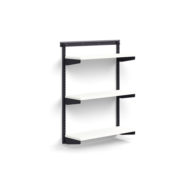 Wall shelving RELY, basic unit, laminate shelves, 1221x900x300 mm, anthracite/white