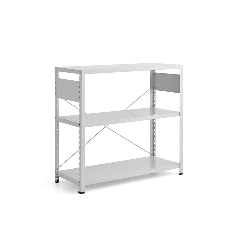 Regał IDEAL, moduł podstawowy, 920x1010x400 mm, szary